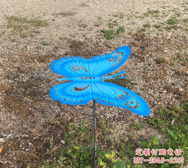廊坊蓝色不锈钢铁艺蝴蝶插件