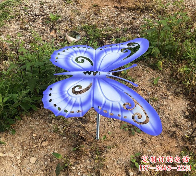 廊坊蓝紫色不锈钢蝴蝶雕塑