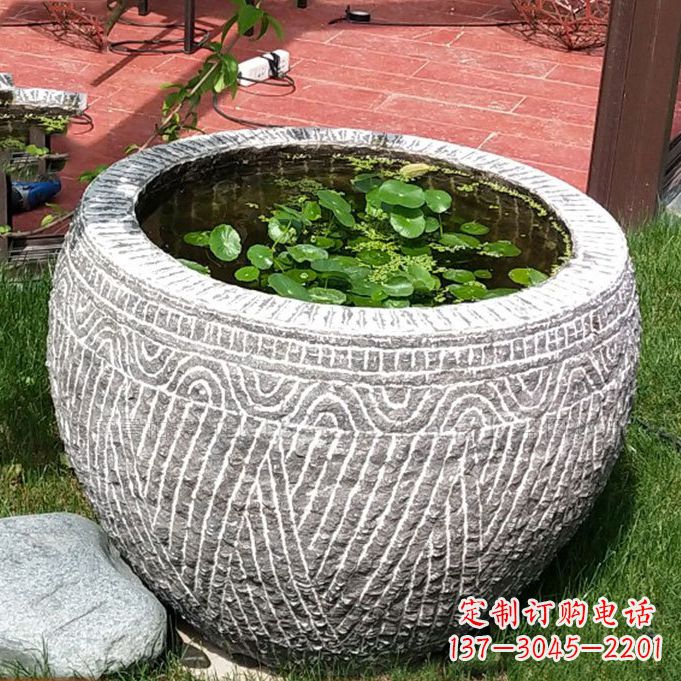 廊坊老青石花盆鱼缸