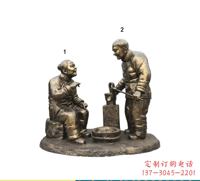 廊坊老人铜雕