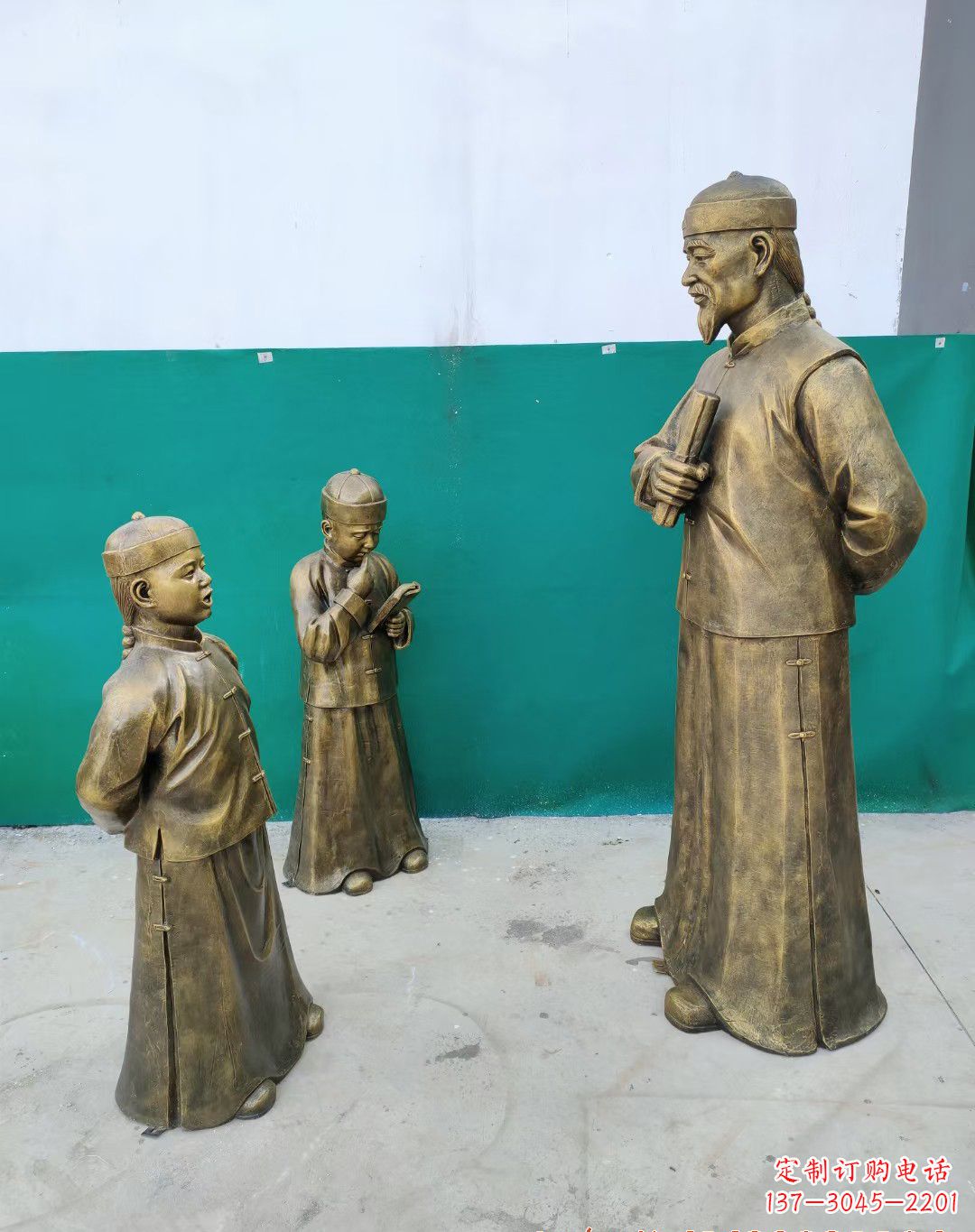 廊坊老师教导孩子铜雕