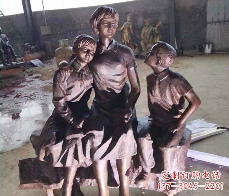 廊坊老师和学生铜雕