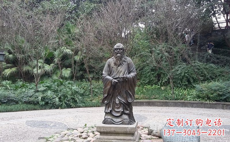 廊坊品尝古典:中领雕塑老子铜雕