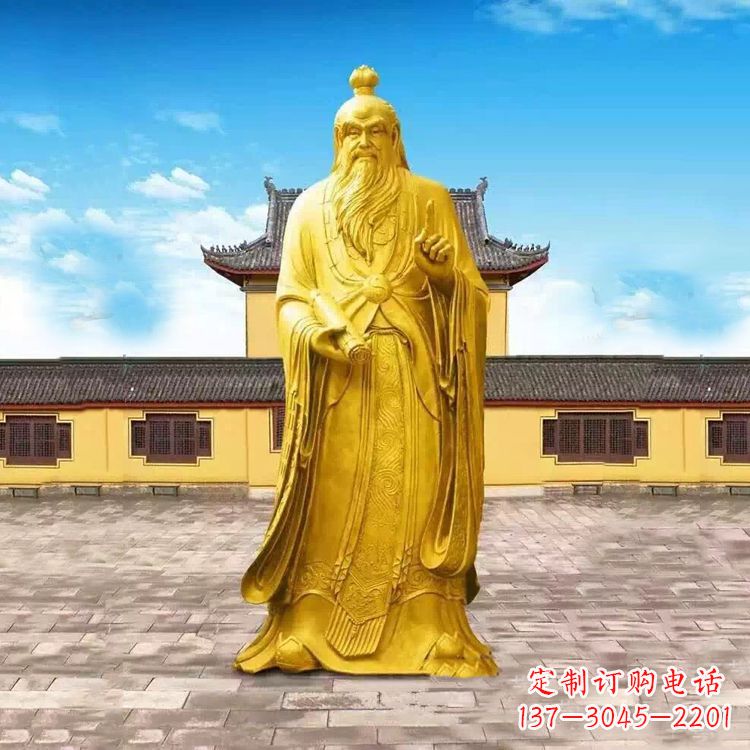 廊坊中领雕塑老子骑牛石雕