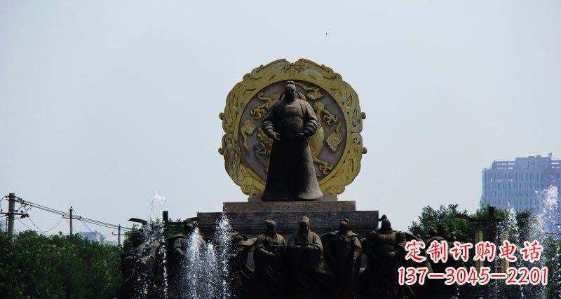 廊坊李世民古代名人铜雕