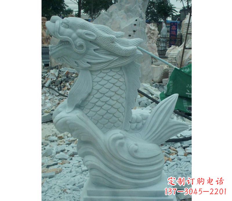 廊坊鲤鱼变龙石雕