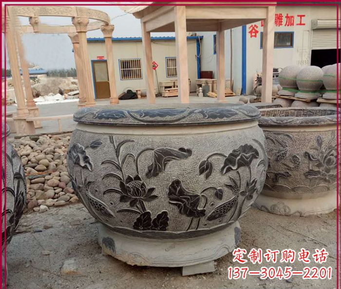 廊坊中领雕塑:传承经典,水缸雕塑仿古圆水缸