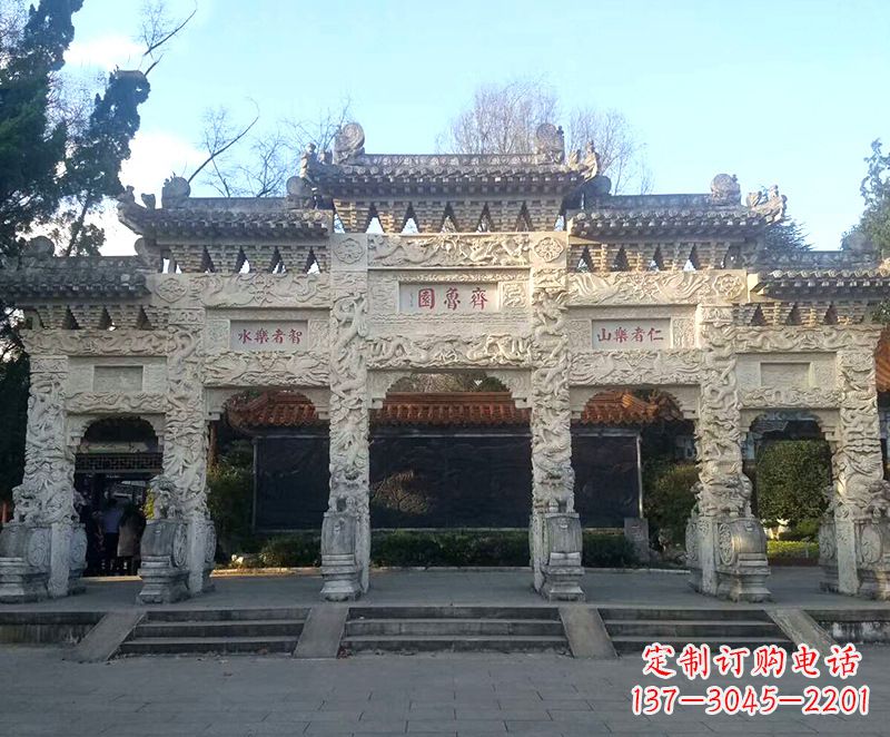 廊坊传承石雕牌坊楼,领雕塑带来您极致定制
