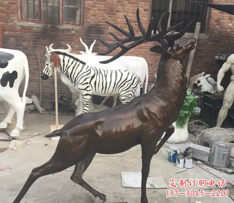 廊坊羚羊公园动物铜雕