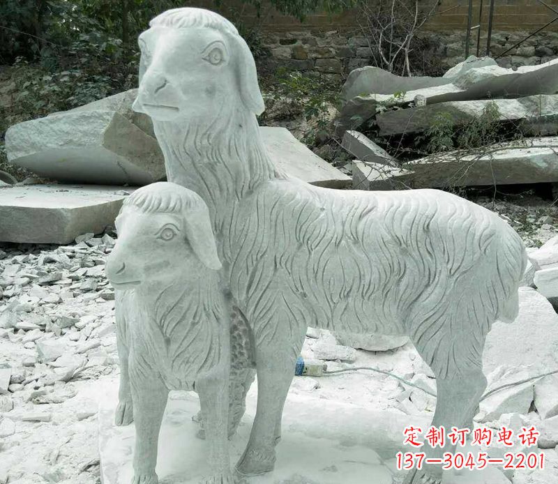 廊坊羚羊石雕公园动物摆件