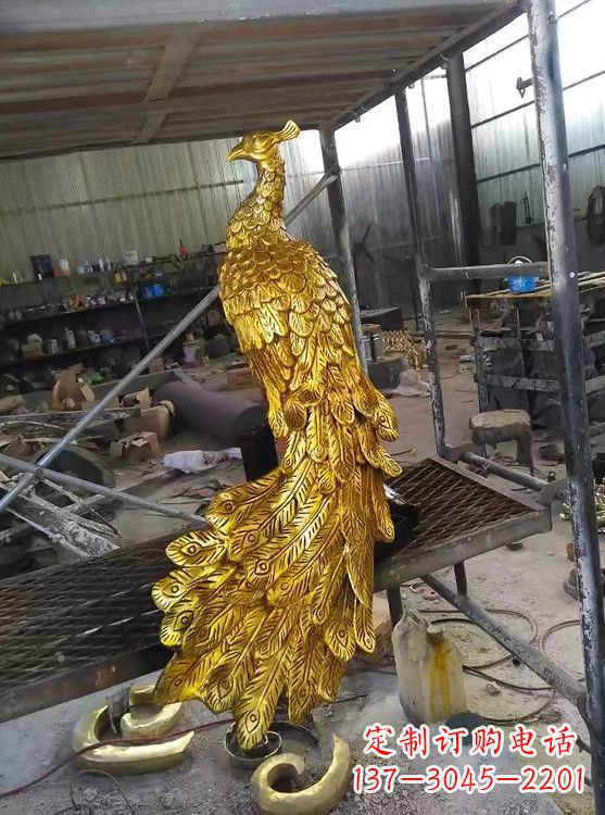 廊坊鎏金凤凰,城市园林铸铜景观动物雕塑