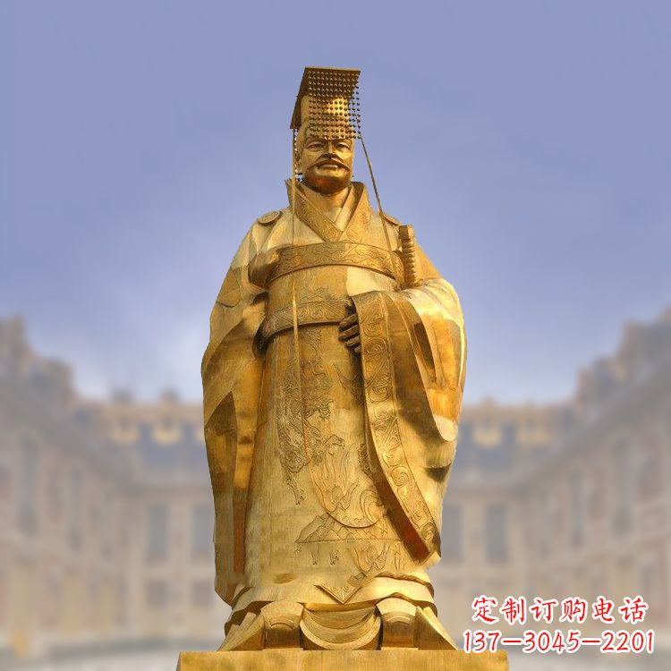 廊坊秦始皇铜雕塑,传承历史荣耀
