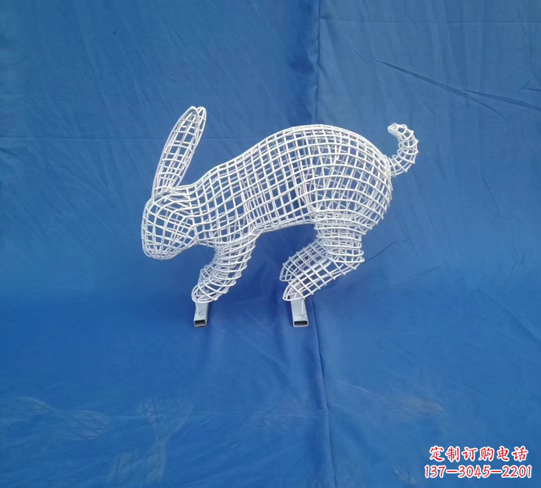 廊坊唯美精致的镂空兔子公园雕塑