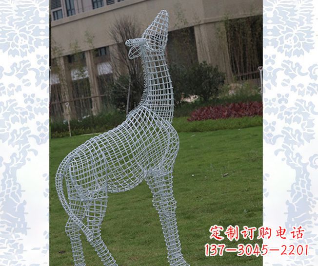 廊坊外观精美的不锈钢长颈鹿雕塑