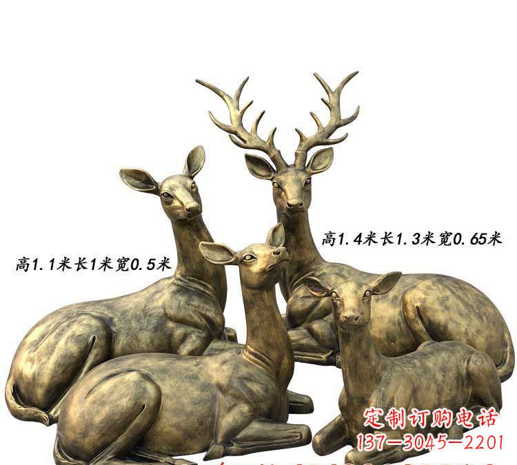 廊坊鹿群铜雕