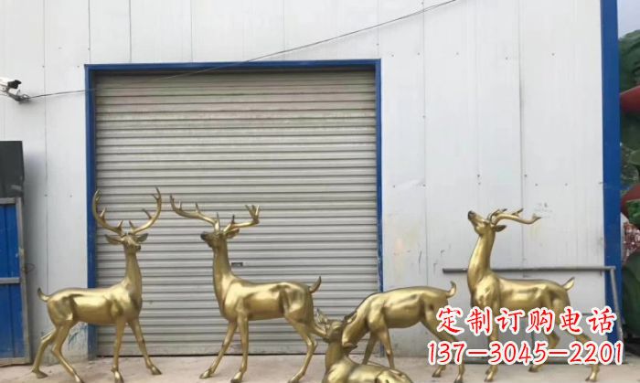 廊坊鹿群铜雕 (3)