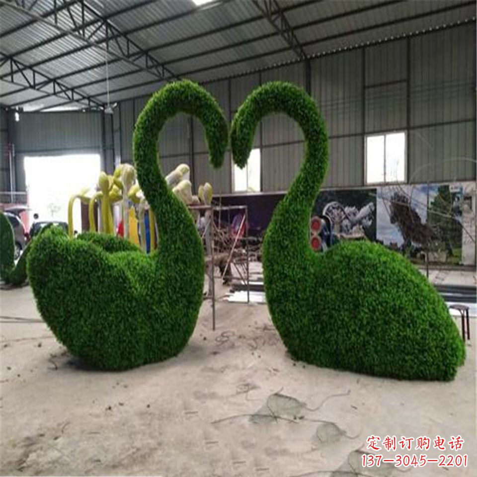 廊坊绿植抽象特制天鹅雕塑