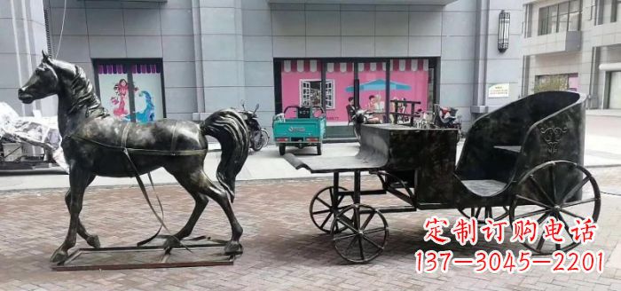 廊坊高质量马车景观铜雕