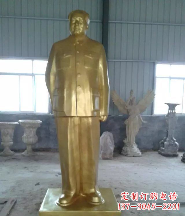 廊坊优雅的毛主席玻璃钢仿铜人物雕塑