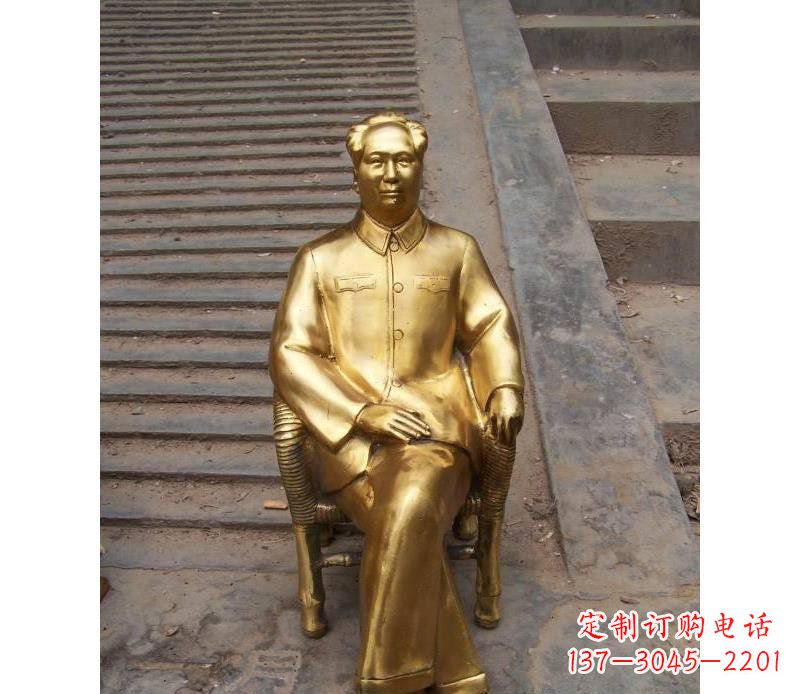 廊坊毛主席坐像伟人铜雕