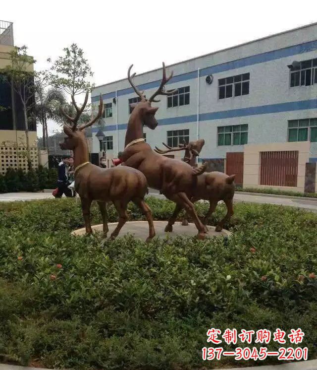 廊坊梅花鹿小区铜雕精美礼品