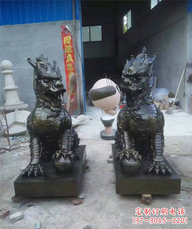 廊坊中领雕塑——神兽铜雕麒麟护持您的门口