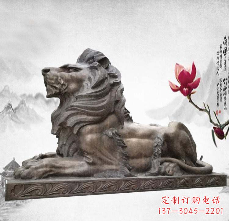 廊坊门口西洋欧式狮子铜雕