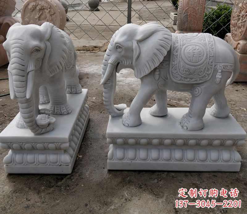 廊坊石雕大象,营造优雅气派