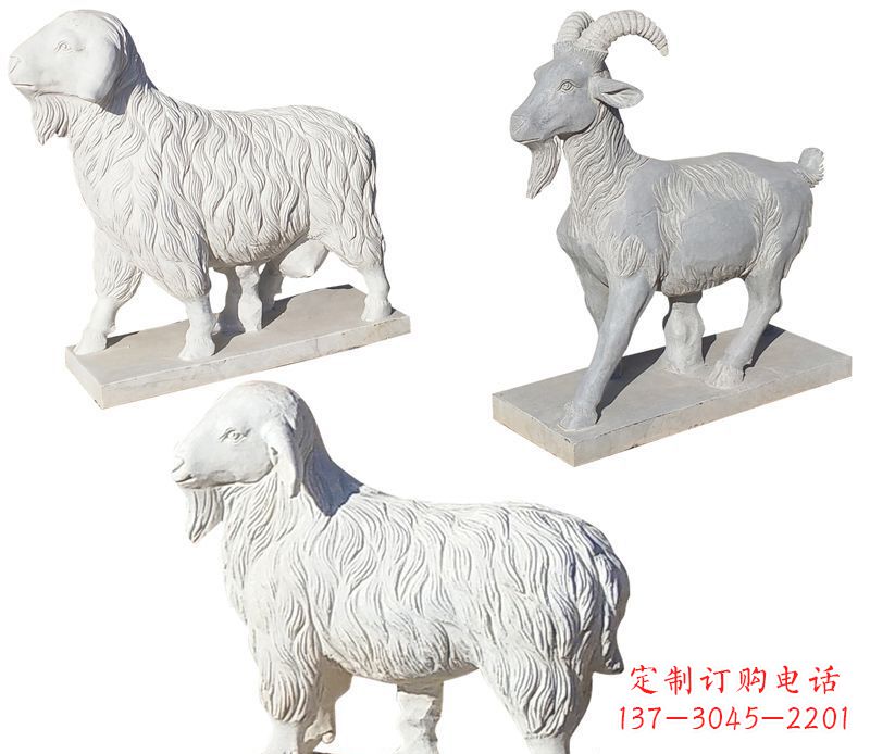 廊坊绵羊石雕公园动物雕塑-精致耐用的绵羊雕塑