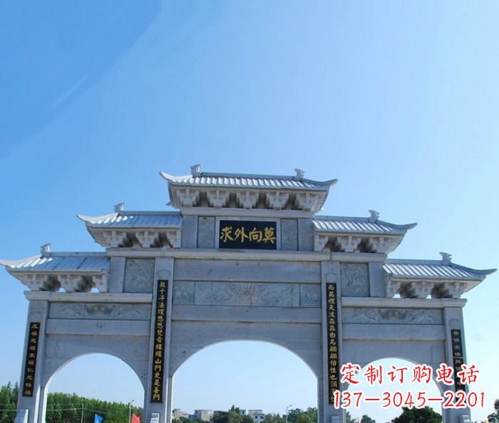 廊坊手工精美石牌坊雕塑,让您的空间更加美观!