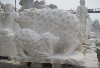 廊坊中领雕塑：绵羊雕塑，汉白玉精美手工制作