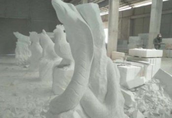 廊坊中领雕塑汉白玉生肖蛇雕塑