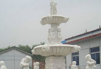 廊坊汉白玉天使大型喷泉石雕