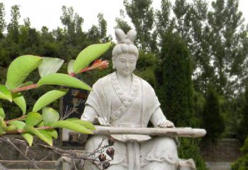 廊坊汉末才女蔡文姬弹琴石雕塑-景区园林历史名人雕像