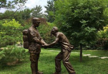 廊坊缅怀八路军历史，铸就具有纪念意义的老人铜雕