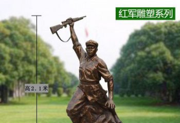 廊坊红军举枪铜雕，传承抗战精神