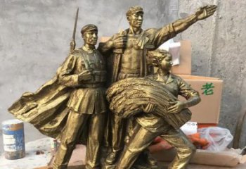 廊坊中领雕塑精心打造的红军战士铜雕