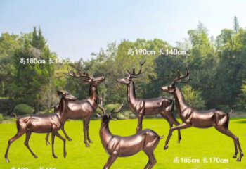 廊坊红铜鹿精美雕塑，立体栩栩如生