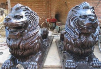 廊坊汇丰狮子铜雕塑是由中领雕塑制作的一款狮子…