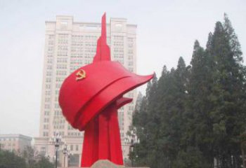 廊坊不锈钢抽象党旗雕塑，象征着祖国力量