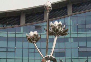 廊坊优质镜面不锈钢荷花塑像