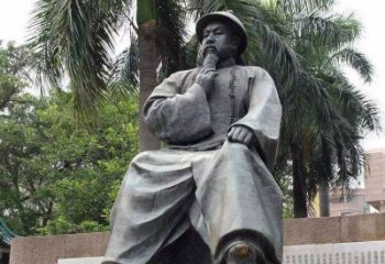 廊坊精美静谧——林则徐坐姿铜雕塑