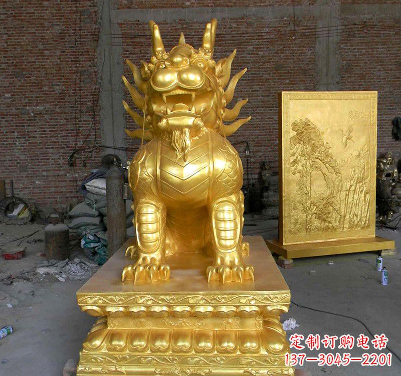 廊坊传统雅致,纳福麒麟铜雕精品