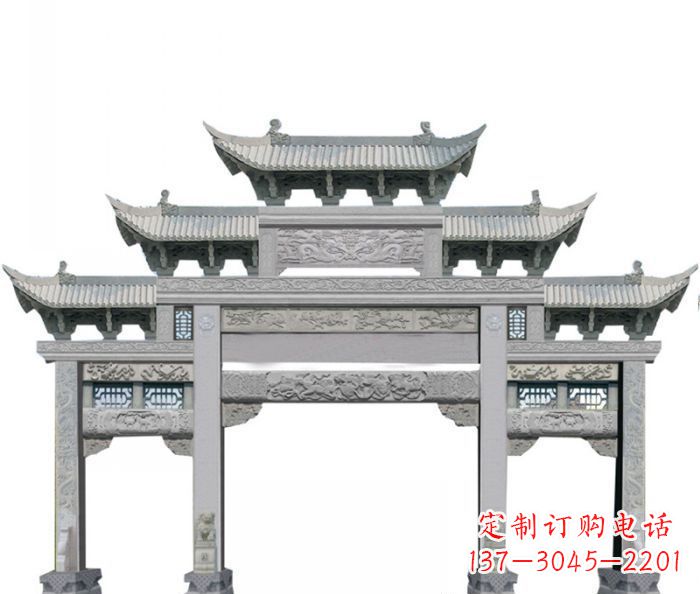 廊坊中领雕塑定制式牌坊石雕