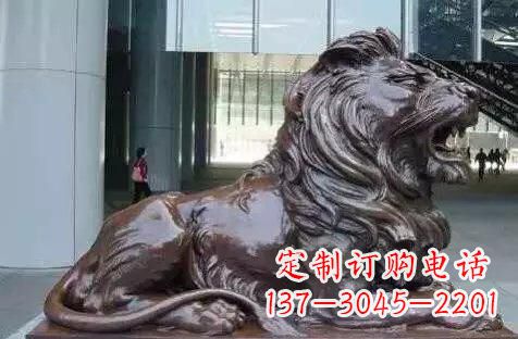 廊坊华丽铜雕狮子,风格独具特色