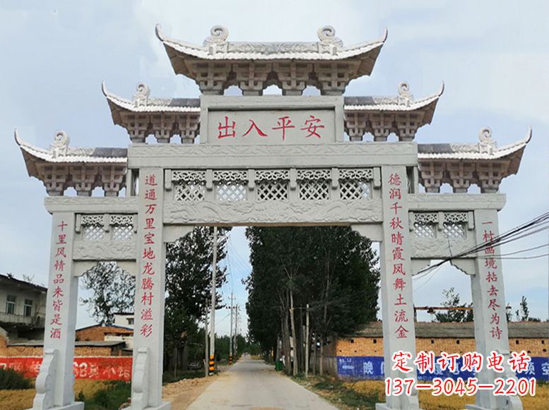廊坊用高质量石雕打造精美牌楼雕塑