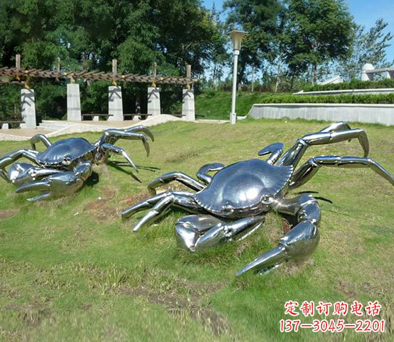 廊坊精美不锈钢螃蟹雕塑