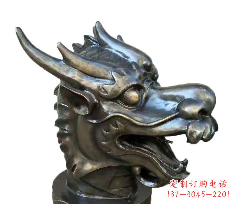 廊坊喷水摆件生肖龙兽头动物铜雕