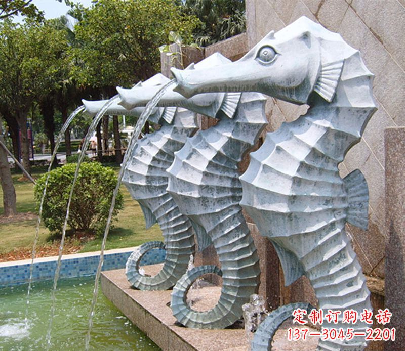 廊坊喷水海马石雕