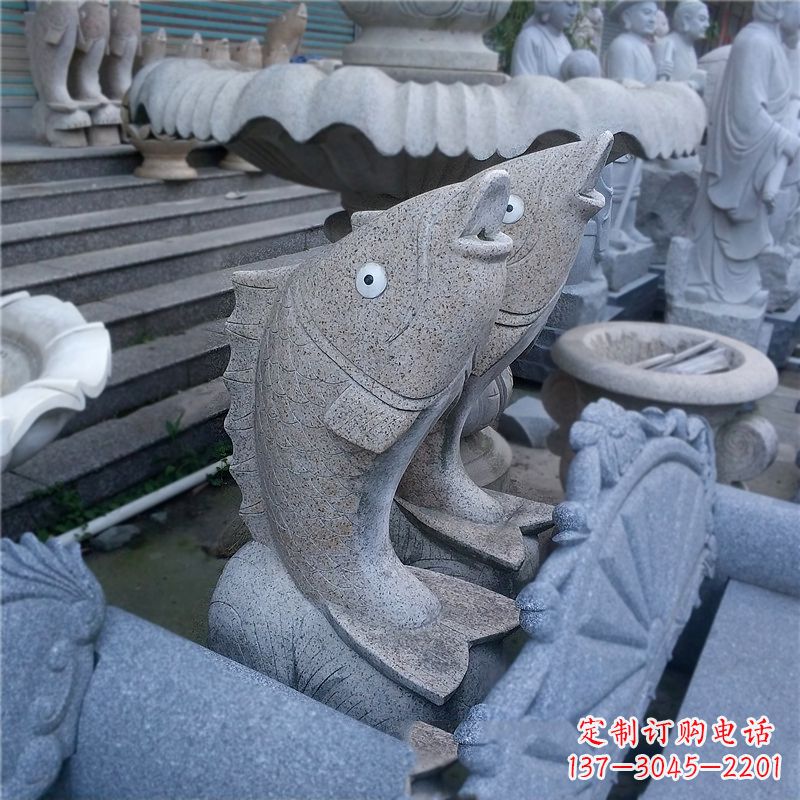 廊坊喷水鱼雕塑-园林水景动物喷泉